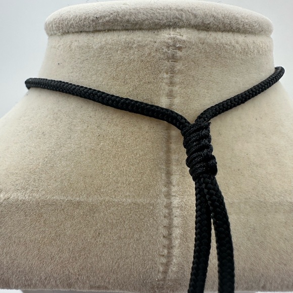 Tai Chi Stone Cat Design Pendant with Accent Beads on Black Adjustable Rope - Picture 7 of 9